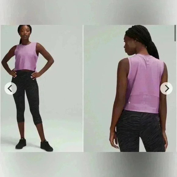 269. Lululemon Mesh back cropped train tank top in Wisteria Purple sz 6 - Picture 2 of 8